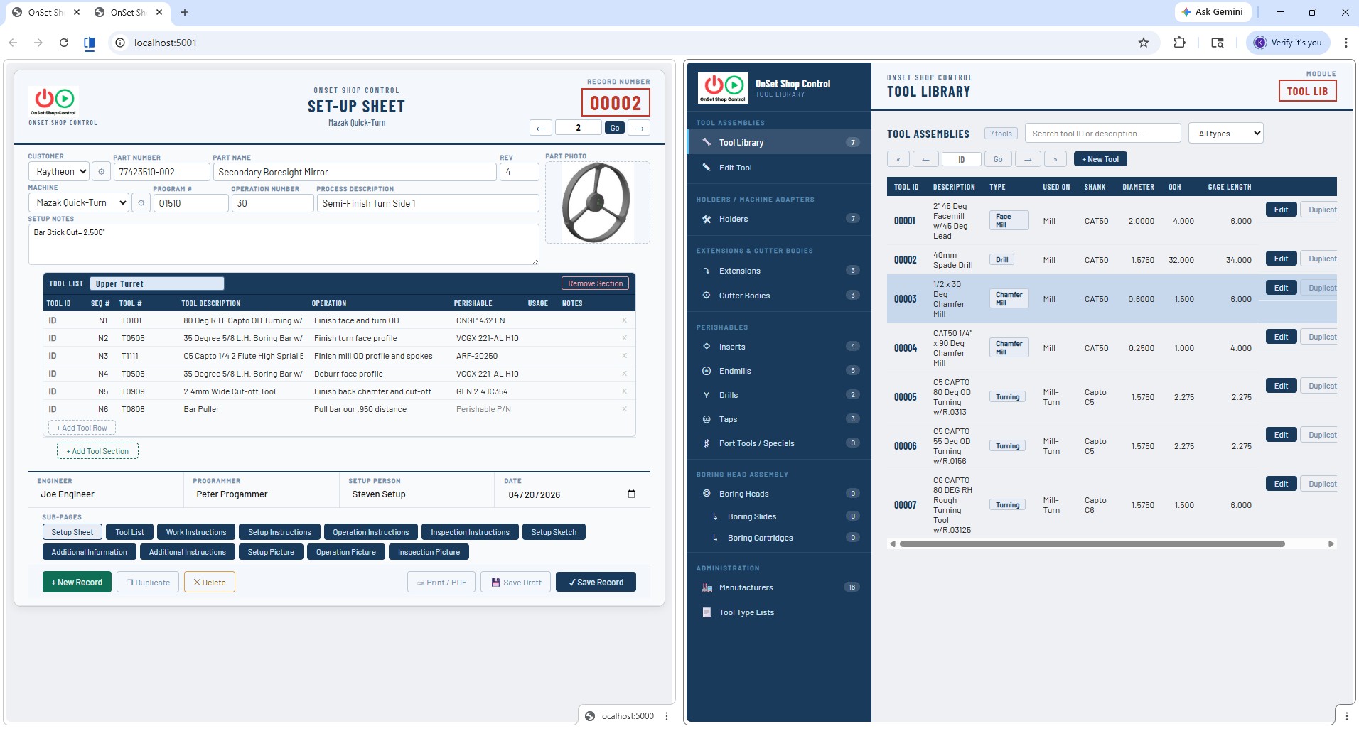 OnSet Shop Control Split Screen