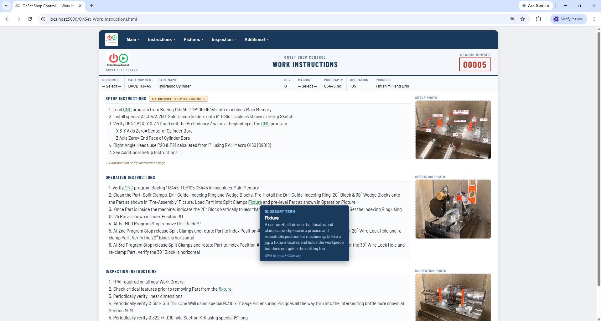 Live SOP & Glossary Rollovers in Work Instructions